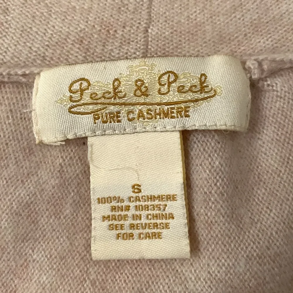 Peck & Peck Women's Beige Sweater 3/4 Sleeve Cardigan Open Front Size Small